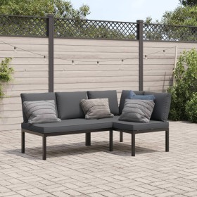 Gartensofagarnitur mit Kissen, 2-teilig, Schwarz, Aluminium von , Gartensets - Ref: Foro24-3283686, Preis: 300,61 €, Rabatt: %