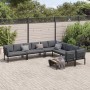 Gartensofa-Set mit 6-teiligen Kissen, Aluminium, Schwarz. von , Gartensets - Ref: Foro24-3283690, Preis: 893,99 €, Rabatt: %