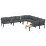 Garden sofa set with cushions, 6 pieces, black aluminum by , Garden sets - Ref: Foro24-3283690, Price: 892,45 €, Discount: %