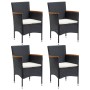 Garden dining chairs 4 units black synthetic rattan by vidaXL, Garden chairs - Ref: Foro24-310566, Price: 216,81 €, Discount: %