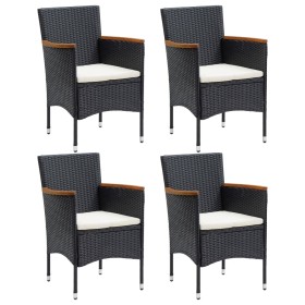 Garden dining chairs 4 units black synthetic rattan by vidaXL, Garden chairs - Ref: Foro24-310566, Price: 217,06 €, Discount: %