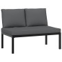 Garden sofa set with cushions, 6 pieces, black aluminum by , Garden sets - Ref: Foro24-3283690, Price: 892,45 €, Discount: %