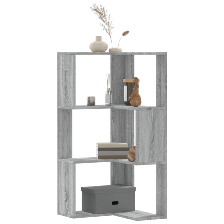 Eckregal 3 Ebenen Holz Grau Sonoma 50x50x102 cm von , Bücherregale und Regale - Ref: Foro24-852596, Preis: 54,99 €, Rabatt: %