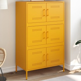 Aparador de acero amarillo mostaza 68x39x113 cm de , Aparadores - Ref: Foro24-842961, Precio: 191,54 €, Descuento: %