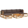 Garden sofa set with 7 pieces, solid acacia wood, and cushions. by , Outdoor sofas - Ref: Foro24-3278839, Price: 724,66 €, Di...