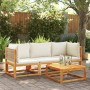 Garden sofa set with 3 pieces, solid acacia wood, and cushions. by , Garden sets - Ref: Foro24-3278923, Price: 382,19 €, Disc...