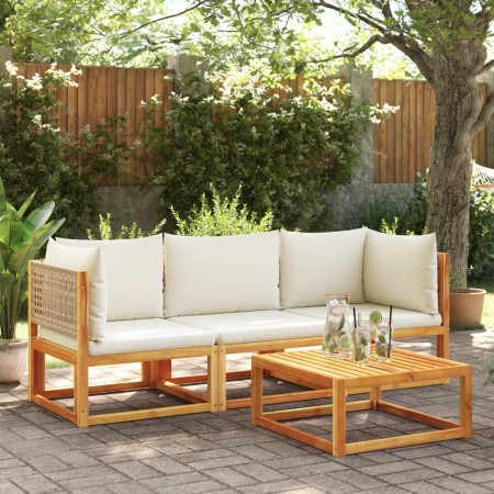 Garden sofa set with 3 pieces, solid acacia wood, and cushions. by , Garden sets - Ref: Foro24-3278923, Price: 382,19 €, Disc...