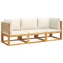 Garden sofa set with 3 pieces, solid acacia wood, and cushions. by , Garden sets - Ref: Foro24-3278923, Price: 382,19 €, Disc...