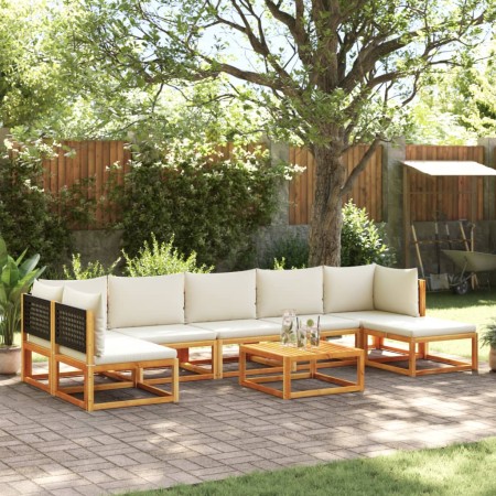 Garden sofa set with 8 pieces, solid acacia wood, and cushions. by , Garden sets - Ref: Foro24-3278891, Price: 835,34 €, Disc...