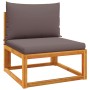 Solid acacia wood garden sofa set with 4 cushions. by , Outdoor sofas - Ref: Foro24-3278832, Price: 507,99 €, Discount: %