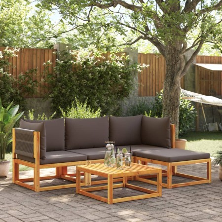 Set de sofás de jardín con cojines 5 pzas madera maciza acacia de , Sofás de exterior - Ref: Foro24-3278826, Precio: 535,80 €...