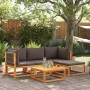 Garden sofa set with 5 pieces, solid acacia wood, and cushions. by , Outdoor sofas - Ref: Foro24-3278826, Price: 535,80 €, Di...