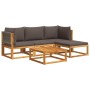 Garden sofa set with 5 pieces, solid acacia wood, and cushions. by , Outdoor sofas - Ref: Foro24-3278826, Price: 535,80 €, Di...