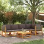 Gartensofagarnitur mit 6-teiligen Kissen aus massivem Akazienholz. von , Gartensets - Ref: Foro24-3278898, Preis: 687,07 €, R...