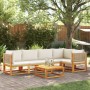 Garden sofa set with 6 pieces, solid acacia wood, and cushions. by , Garden sets - Ref: Foro24-3278921, Price: 686,42 €, Disc...