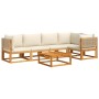 Garden sofa set with 6 pieces, solid acacia wood, and cushions. by , Garden sets - Ref: Foro24-3278921, Price: 686,42 €, Disc...