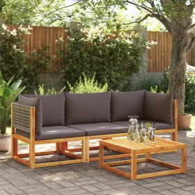 Garden sofa set with 3 pieces, solid acacia wood, and cushions. by , Garden sets - Ref: Foro24-3278900, Price: 381,83 €, Disc...