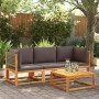 Garden sofa set with 3 pieces, solid acacia wood, and cushions. by , Garden sets - Ref: Foro24-3278900, Price: 381,99 €, Disc...