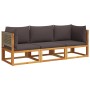 Garden sofa set with 3 pieces, solid acacia wood, and cushions. by , Garden sets - Ref: Foro24-3278900, Price: 381,99 €, Disc...