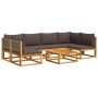 Garden sofa set with 7 pieces, solid acacia wood, and cushions. by , Garden sets - Ref: Foro24-3278909, Price: 765,99 €, Disc...