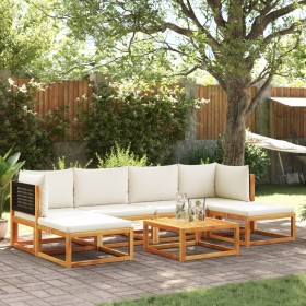 Garden sofa set with 7 pieces, solid acacia wood, and cushions. by , Garden sets - Ref: Foro24-3278885, Price: 705,99 €, Disc...