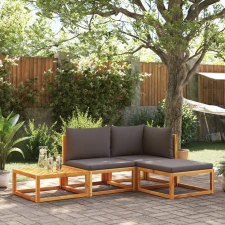 Set sofás de jardín con cojines 4 pzas madera maciza de acacia de , Conjuntos de jardín - Ref: Foro24-3278893, Precio: 387,07...