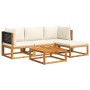 Garden sofa set with 5 pieces, solid acacia wood, and cushions. by , Garden sets - Ref: Foro24-3278872, Price: 521,13 €, Disc...