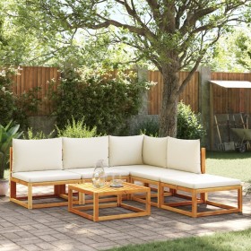 Garden sofa set with 6 pieces, solid acacia wood, and cushions. by , Garden sets - Ref: Foro24-3278887, Price: 595,99 €, Disc...