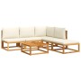 Garden sofa set with 6 pieces, solid acacia wood, and cushions. by , Garden sets - Ref: Foro24-3278887, Price: 594,46 €, Disc...