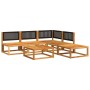 Garden sofa set with 6 pieces, solid acacia wood, and cushions. by , Garden sets - Ref: Foro24-3278887, Price: 594,46 €, Disc...