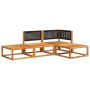 Solid acacia wood garden sofa set with 4 cushions. by , Garden sets - Ref: Foro24-3278870, Price: 384,14 €, Discount: %