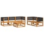 Garden sofa set with 6 pieces, solid acacia wood, and cushions. by , Garden sets - Ref: Foro24-3278879, Price: 718,18 €, Disc...