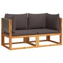 Corner garden sofas with 2-piece solid acacia wood cushions by , Outdoor sofas - Ref: Foro24-3278830, Price: 290,44 €, Discou...