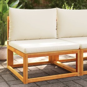 Garden sofa without armrests with solid acacia wood cushions. by , Outdoor sofas - Ref: Foro24-4008165, Price: 118,83 €, Disc...