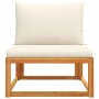 Garden sofa without armrests with solid acacia wood cushions. by , Outdoor sofas - Ref: Foro24-4008165, Price: 119,99 €, Disc...