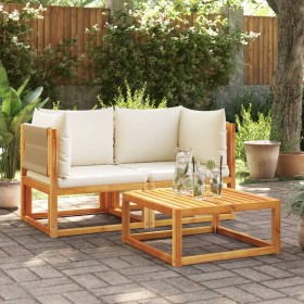 Corner garden sofas with 2-piece solid acacia wood cushions by , Outdoor sofas - Ref: Foro24-3278853, Price: 294,05 €, Discou...