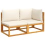 2-seater garden sofa with solid acacia wood cushions by , Outdoor sofas - Ref: Foro24-4008167, Price: 255,03 €, Discount: %