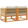 2-seater garden sofa with solid acacia wood cushions by , Outdoor sofas - Ref: Foro24-4008167, Price: 255,03 €, Discount: %