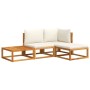 Solid acacia wood garden sofa set with 4 cushions. by , Outdoor sofas - Ref: Foro24-3278847, Price: 396,99 €, Discount: %