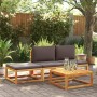 Gartenhocker mit massivem Akazienholzrahmen und Kissen 65x65x29 cm. von , Outdoor-Sofas - Ref: Foro24-3278940, Preis: 87,57 €...