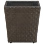 Brauner Couchtisch aus PE-Rattan aus gehärtetem Glas, 41,5 x 41,5 x 44 cm von vidaXL, Gartentische - Ref: Foro24-310558, Prei...