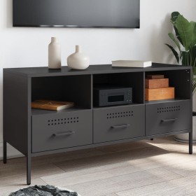 TV stand made of black cold-rolled steel 100.5x39x50.5 cm by , TV Furniture - Ref: Foro24-843036, Price: 145,85 €, Discount: %