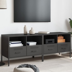 TV stand 2 pieces cold rolled steel black 68x39x50.5 cm by , TV Furniture - Ref: Foro24-843043, Price: 277,99 €, Discount: %