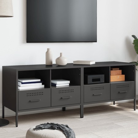 TV stand 2 pieces cold rolled steel black 68x39x50.5 cm by , TV Furniture - Ref: Foro24-843043, Price: 209,12 €, Discount: %