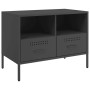 Mueble de TV 2 pzas acero laminado en frío negro 68x39x50,5 cm de , Muebles TV - Ref: Foro24-843043, Precio: 277,99 €, Descue...