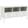 Mueble de TV acero laminado en frío blanco 100,5x39x50,5 cm de , Muebles TV - Ref: Foro24-843041, Precio: 154,75 €, Descuento: %