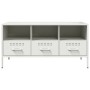 Mueble de TV acero laminado en frío blanco 100,5x39x50,5 cm de , Muebles TV - Ref: Foro24-843041, Precio: 154,75 €, Descuento: %