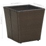 Brauner Couchtisch aus PE-Rattan aus gehärtetem Glas, 41,5 x 41,5 x 44 cm von vidaXL, Gartentische - Ref: Foro24-310558, Prei...