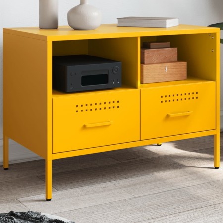 TV stand made of cold-rolled yellow mustard steel, measuring 68x39x50.5 cm. by , TV Furniture - Ref: Foro24-843048, Price: 12...