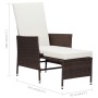 2-piece garden furniture set with brown PE rattan cushions by vidaXL, Garden sets - Ref: Foro24-310232, Price: 122,34 €, Disc...